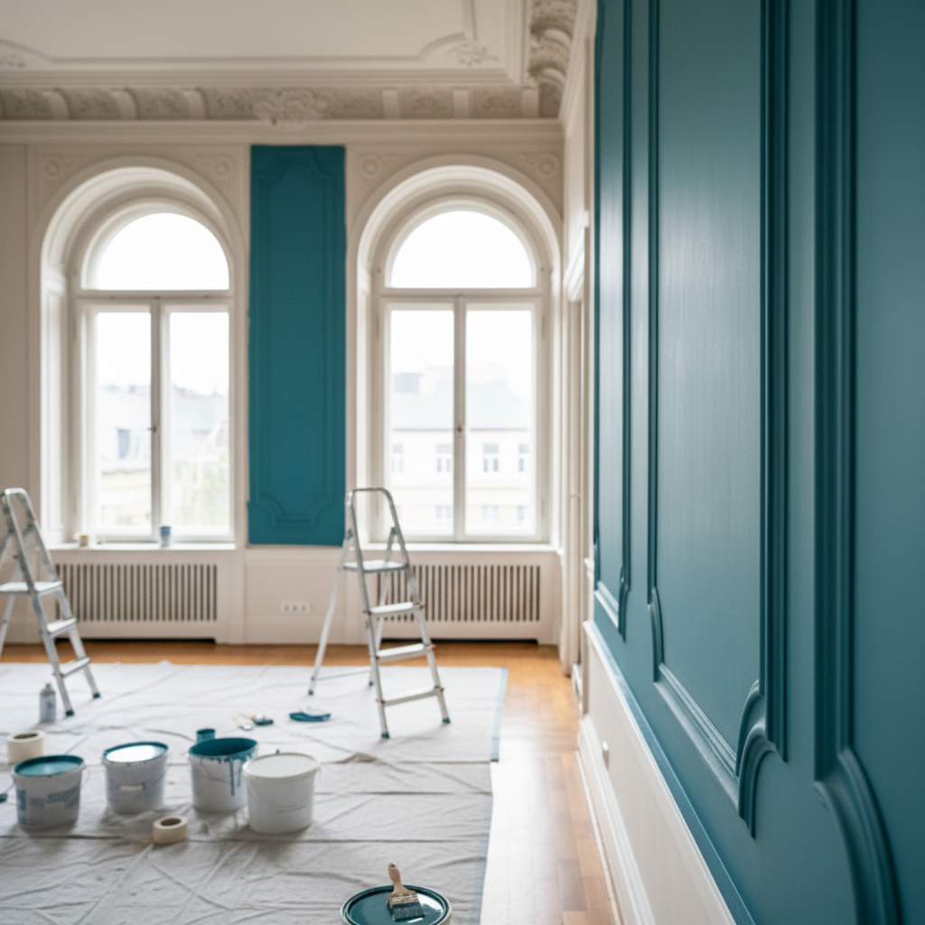 Augstvērtīgā interjera krāsošana – sienu un griestu apdare ar ilgtspējīgu rezultātu
