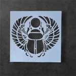 Trafarets ar ēģiptiešu spārnotu skarabeju. 