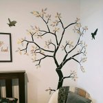 Trafarets - Koks ar putniem no piecām detaļām