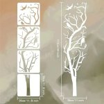 Trafarets - "Koks ar putniem" no četrām detaļām