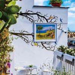 Trafarets - "Koks ar putniem" no četrām detaļām