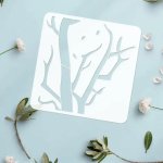 Trafarets - "Koks ar putniem" no četrām detaļām